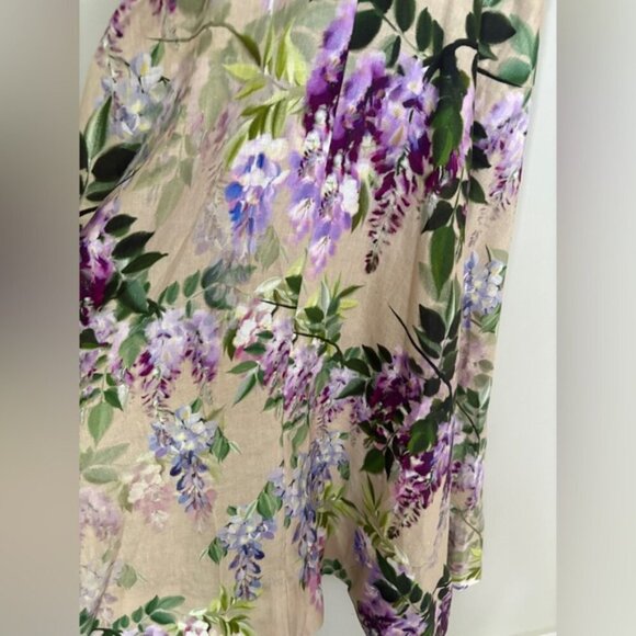 NEW Cara Cara Calypso Belted Midi Dress Wisteria Ginger Root Floral | US 4 UK 8 - Picture 13 of 14